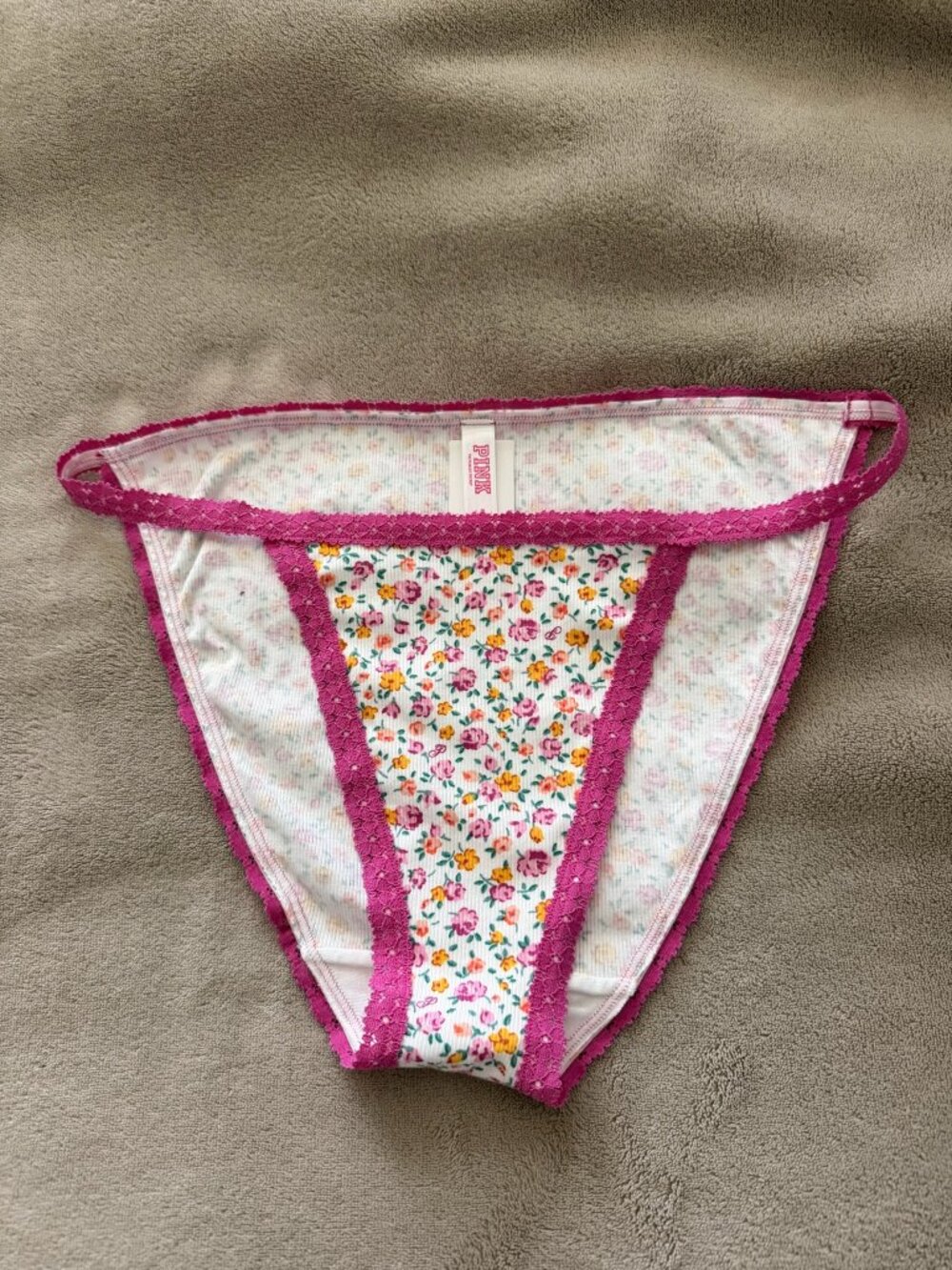 Sexy and Stylish vibrant cotton lace trim bikini/cheeky panties, size S